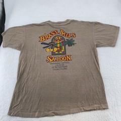 Vintage Brass Balls Saloon Shirt Mens Large Ocean City Maryland Bar USA 90s