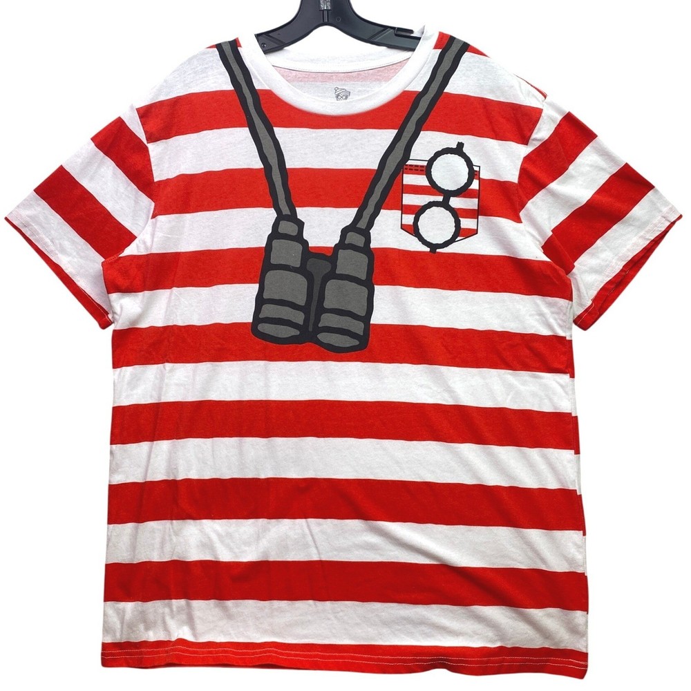 Wheres Waldo Shirt Mens Extra Large Streetwear Everyday Festival Beachy Cosplay
