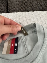 KITH Garment Dyed Paneled Tee T Shirt Light Indigo Blue Size XL SS20 Cotton