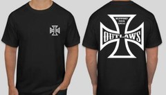 2 Sided Support your local Outlaws Biker Motorcycle MC tee t shirt tee outlaw