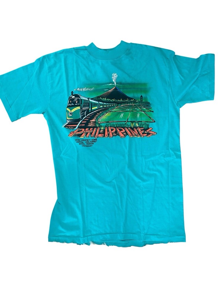 Vintage Hand-Painted Philippines Mayon Volcano T-Shirt – Size XL New with Tags