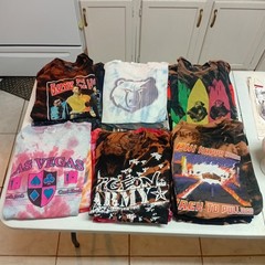 Bulk Lot 48 Tie Dye Shirts Size Large Assorted Graphics Sports Anime Festival #2