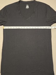 Quince Women’s L Cotton Blend Black V-Neck T-Shirt Basic Tee Everyday Essential