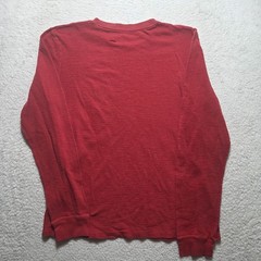 Y2K Aeropostale Mens XL Red Embroidered Letters Thermal Long Sleeve Shirt Preppy