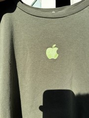 Apple Logo Green Men’s T-Shirt Cotton Knit Crew Neck Short Sleeve Regular Fit XL