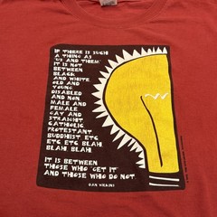 Vintage 90s Dan Wilkins Quote Activism Short Sleeve Art Graphic T Shirt 2XL