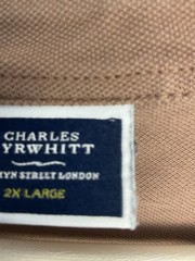 Charles Tyrwhitt Long Sleeve Polo Shirt Mens Size 2XL Light Brown Cotton Jersey