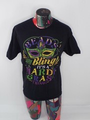 Beads And Bling Its A Mardi Gras Thing Tee T-Shirt Size Large