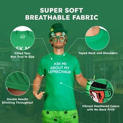 Mens Party With St Patrick T Shirt Funny Saint Patricks Day Parade Drinking