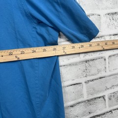 Duluth Shirt Mens XL Longtail Short Sleeve Polo Blue Workwear Casual