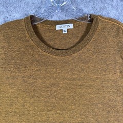 Gustin T Shirt Mens XL Gold Color Heather Cotton Blend Minor Pilling Made In USA