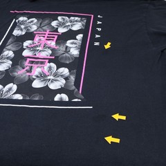 Tokyo Japan Graphic T Shirt 3XL Black Floral Streetwear see photo for flaw
