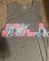 Rue 21 JERSEY Straight Hem Men’s XL Tropical Palm Leaf Tank Top (New)