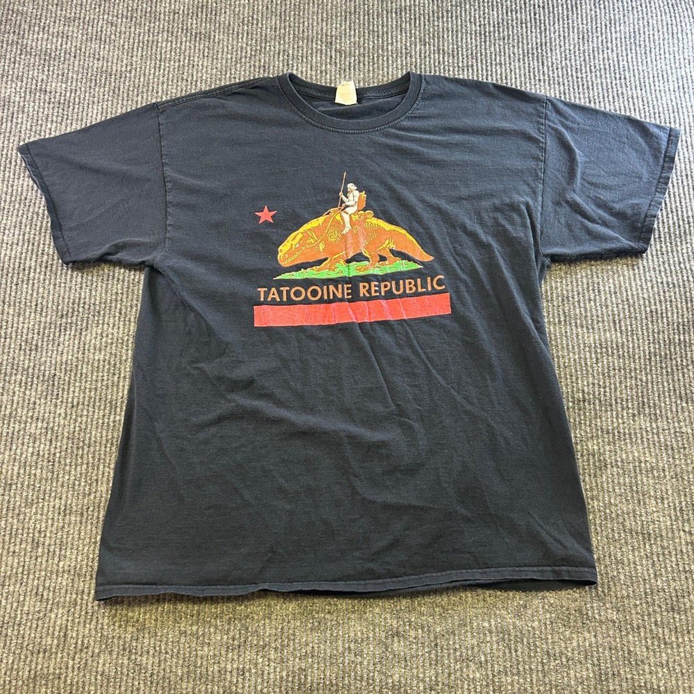 Fruit of the Loom Star Wars Tatooine Republic California Mashup T-Shirt XL Black