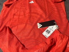ADIDAS TENNIS PRO FREELIFT MESH SLIM FIT LUCID RED V COLLAR SHIRT SIZE L MEN $80