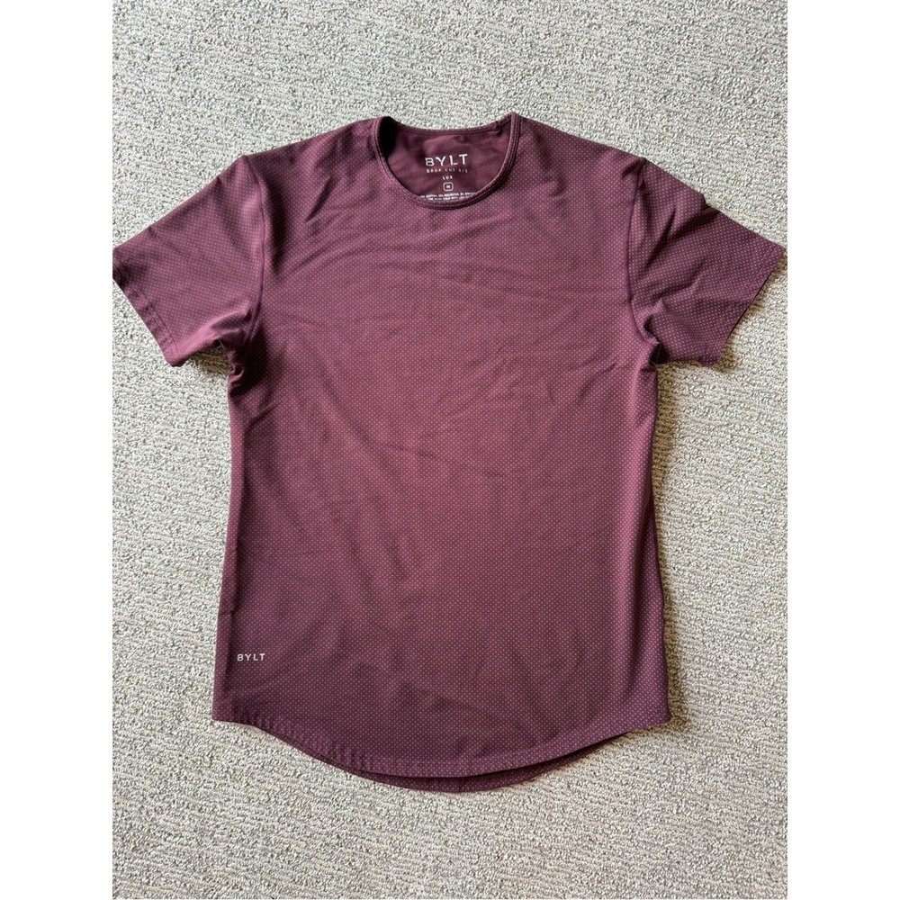 Bylt Drop Cut Lux Tee Mens Maroon Polkadot Size Medium