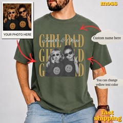 Personalized Dad Photo T-Shirt, Custom Fathers Day Gift Tee