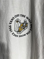 VANS “Off the Wall” White Adult Tee T-Shirt Front and Back Graphics SZ Large
