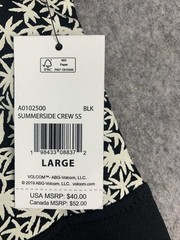 Volcom Summerside Crew Neck T-shirt Black Chest Panel Design Mens Size Large NEW