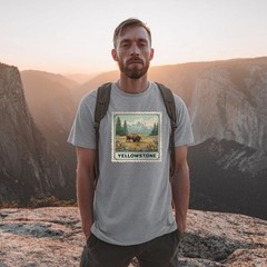 Yellowstone National Park Shirt Wyoming Souvenir Shirt Stamp USA Camping Hiking