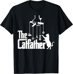 Funny Cat Dad Life The Catfather Fathers Day Mens Vintage T-Shirt unisex T-Shirt