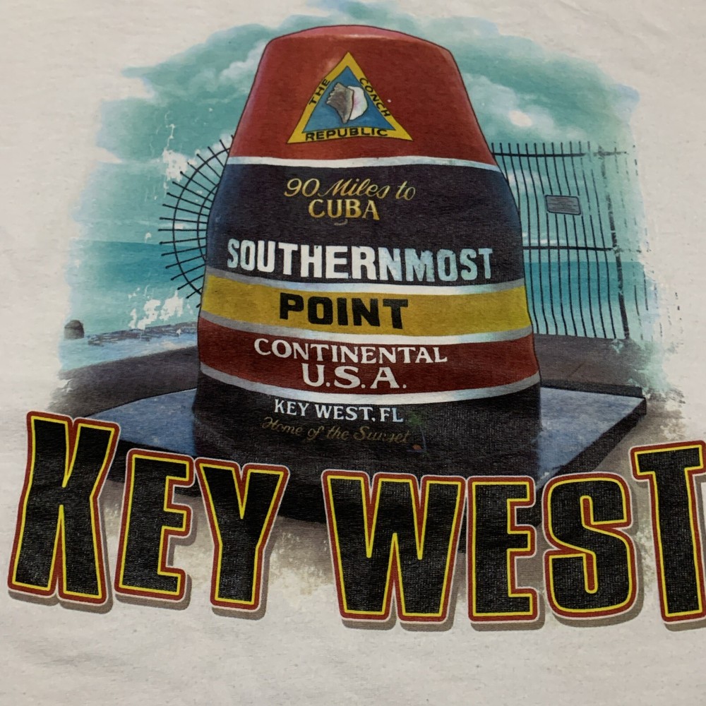VTG Key West Southernmost Point T Shirt XL Delta Pro Weight Cotton Classic