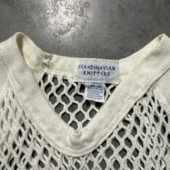 Scandinavian Knitters Small 34-36 Mens Vintage Fishnet Top 1960’s Open Knit