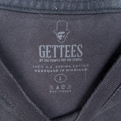 Gettees Shirt Mens Large Black Supima Cotton Short Sleeve Crew Neck Basic Tee