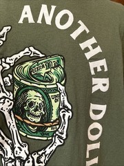 Retrofit Another Day Another Dollar Skeleton Styled Green Shirt Size XL Mens