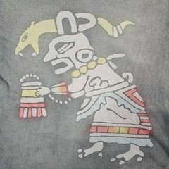 Vintage Mayan Tshirt Large Gray AOP 90s Y2K Aztec Native Streetwear Skater