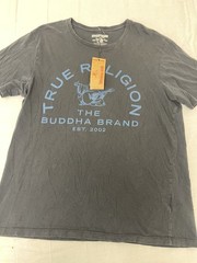 True Religion Metallic Buddha Brand Short Sleeve Crewneck size L