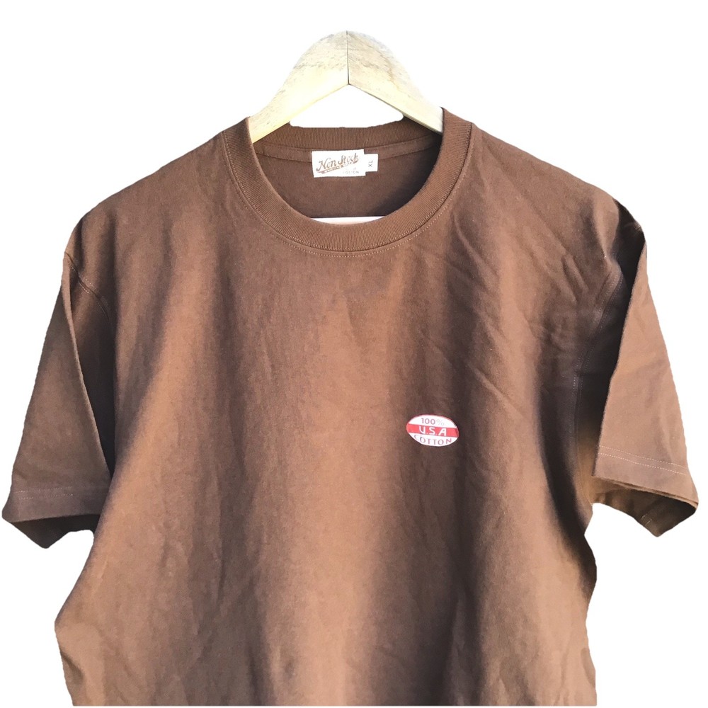 Non Stock Mfg Brown USA Cotton T Shirt XL Minimalist Blank Casual Tee