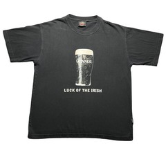 Guinness Beer T Shirt Mens Large Black Luck of the Irish Draught Graphic Tee