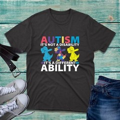 Autism Not Disability It’s Different Ability TShirt Awareness Dinosaur Dap Dance
