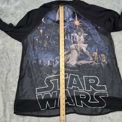 Star Wars Shirt Mens Large Black Hildebrandt Art Long Sleeve Sci-Fi Retro Poster