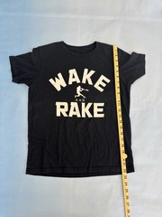 Baseball Swag Wake and Rake Black & White Boys T-Shirt Size X Large