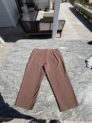 Vintage Casual Brown Cotton Trousers Unisex Ankle Length