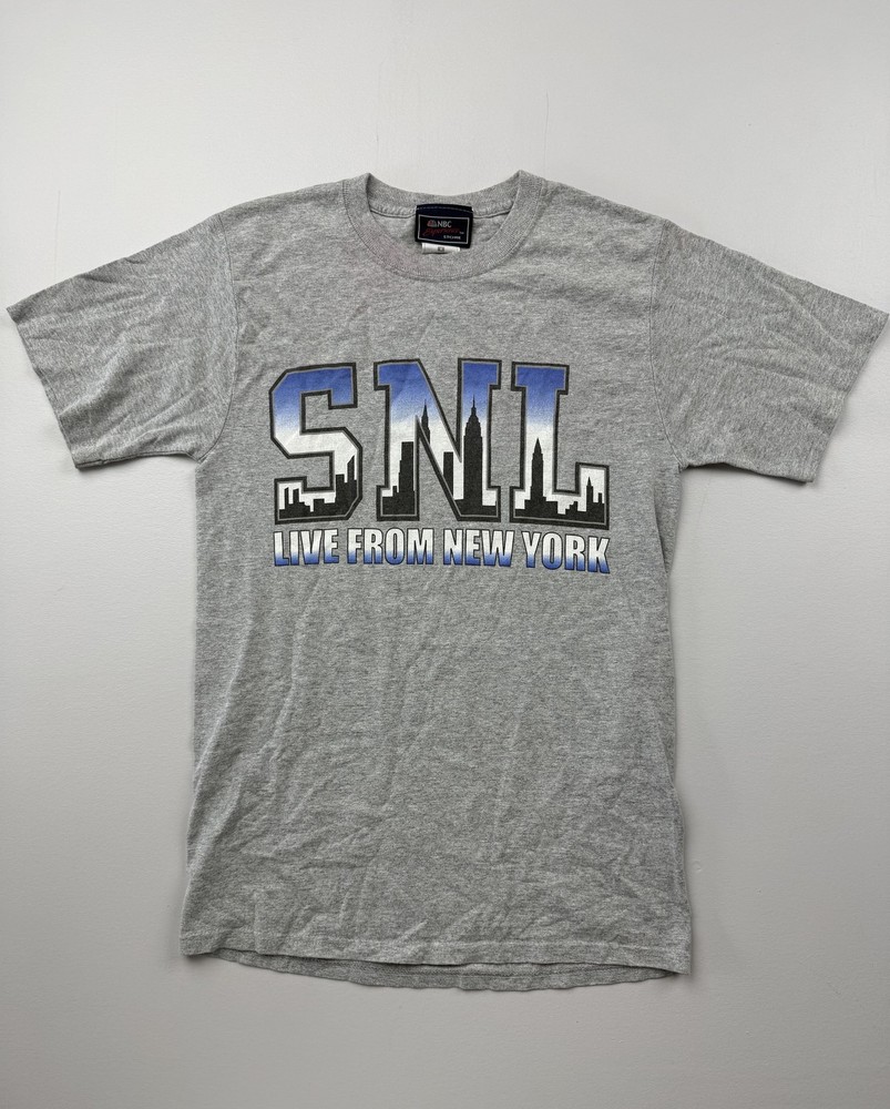 NBC Experience Store SNL Shirt Mens Small Gray Live From New York Graphic Tee
