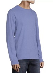 George Men’s Blue Long Sleeve Cotton Stretch Crew Neck T-Shirt Size M (38-40)