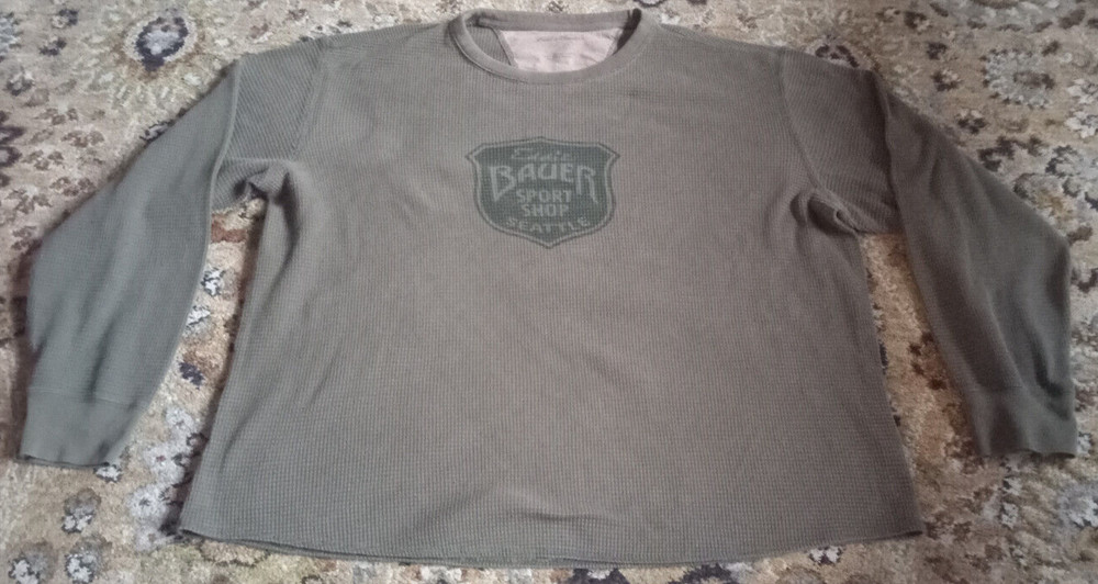 D55)EDDIE BAUER WAFFLE THERMAL TEE SHIRT LONG SLEEVE L LARGE NICE USED CONDITION
