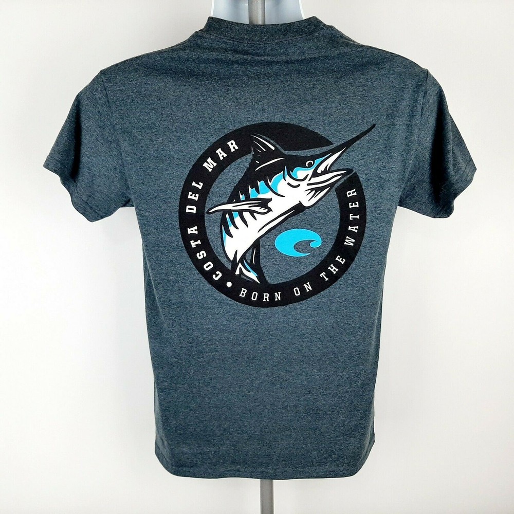 Costa Del Mar Born On The Water Men’s T-shirt Size S Gray Poly-cotton Blend DN20