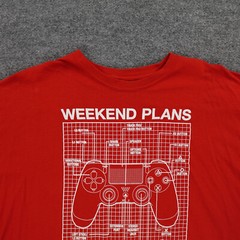 Playstation Shirt Mens 5X Red Weekend Plans PS4 Gamer Graphic Tee Oversize Sony