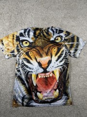 Camiseta Con Estampado Gráfico De Tigre 3D Para Hombre Talla M Manga Corta