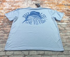 Salt Life Shirt Adult M Blue Performance Fishing Boating Beach Outdoor Tee Mens