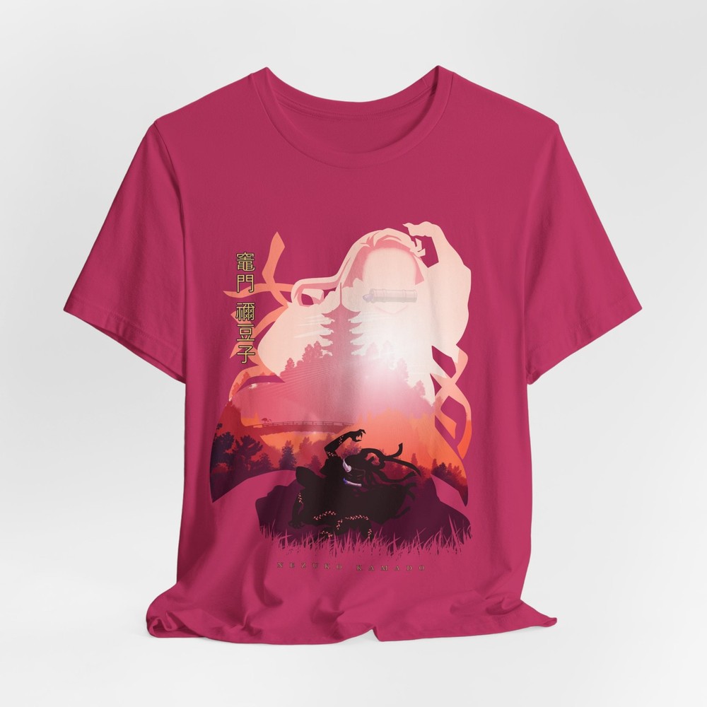 Anime Silhouette Nezuko T-Shirt, Demon Slayer Fan Gift, Everyday Wear Tee,