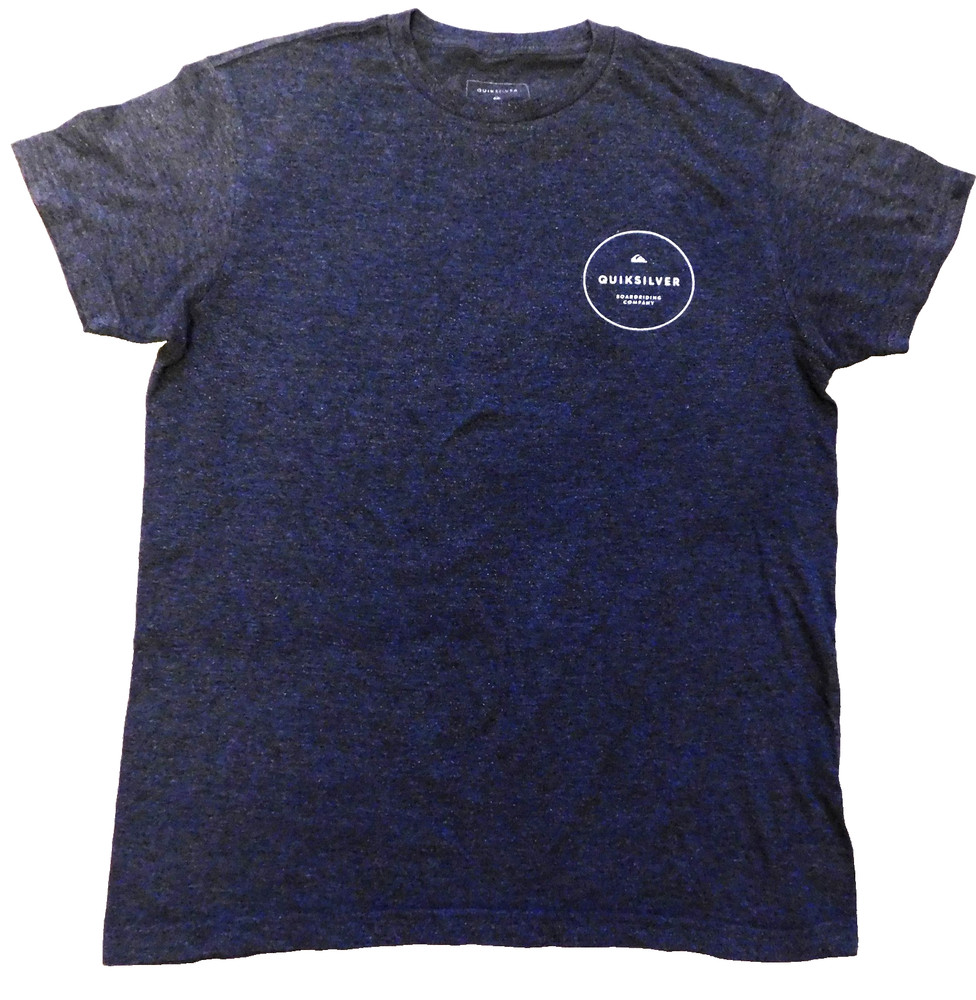 Quicksilver Circled Script MT0 Men’s T-Shirt Charcoal Grey Sz Medium Soft Cotton