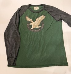 Vintage 1977 American Eagle Outfitters XL Green/Gray Long Sleeve
