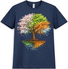 Tree Four Seasons T Shirt Colorful Spring Summer Fall Winter Graphic Tee