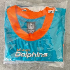 NFL Team Apparel Miami Dolphins Jersey Men S Aqua Orange Embroidered Logo Shirt