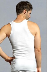 6 Packs Men’s 100% Cotton Tank Top A-Shirt Wife Beater Undershirt Ribbed WHITE